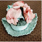 Vintage 30s Blue Pink Hat in Straw & Silk by Milgrim