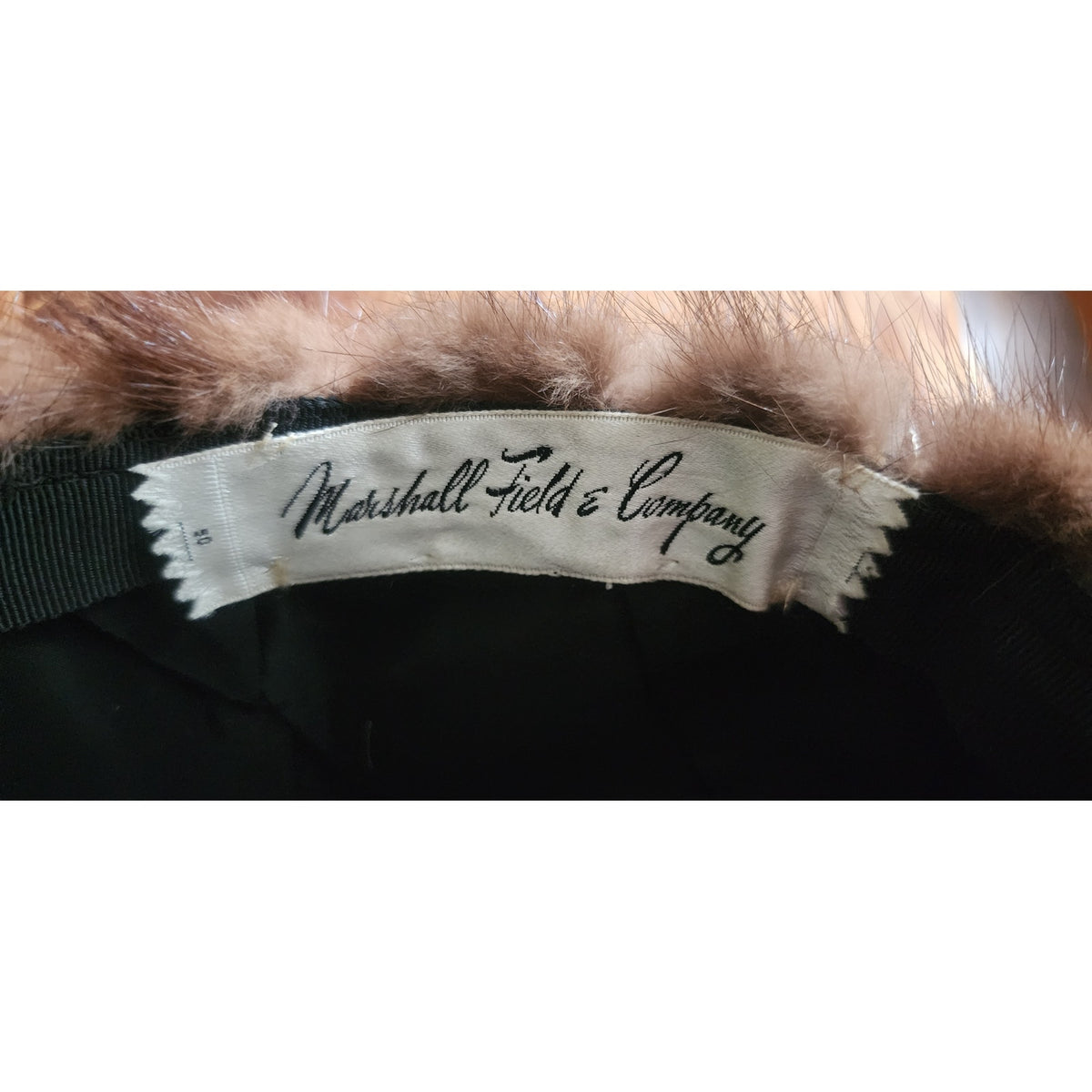 Vintage 1960s Mod Hat Brown Mink Fur Tam Marshall Field Co Chicago Winter Statement