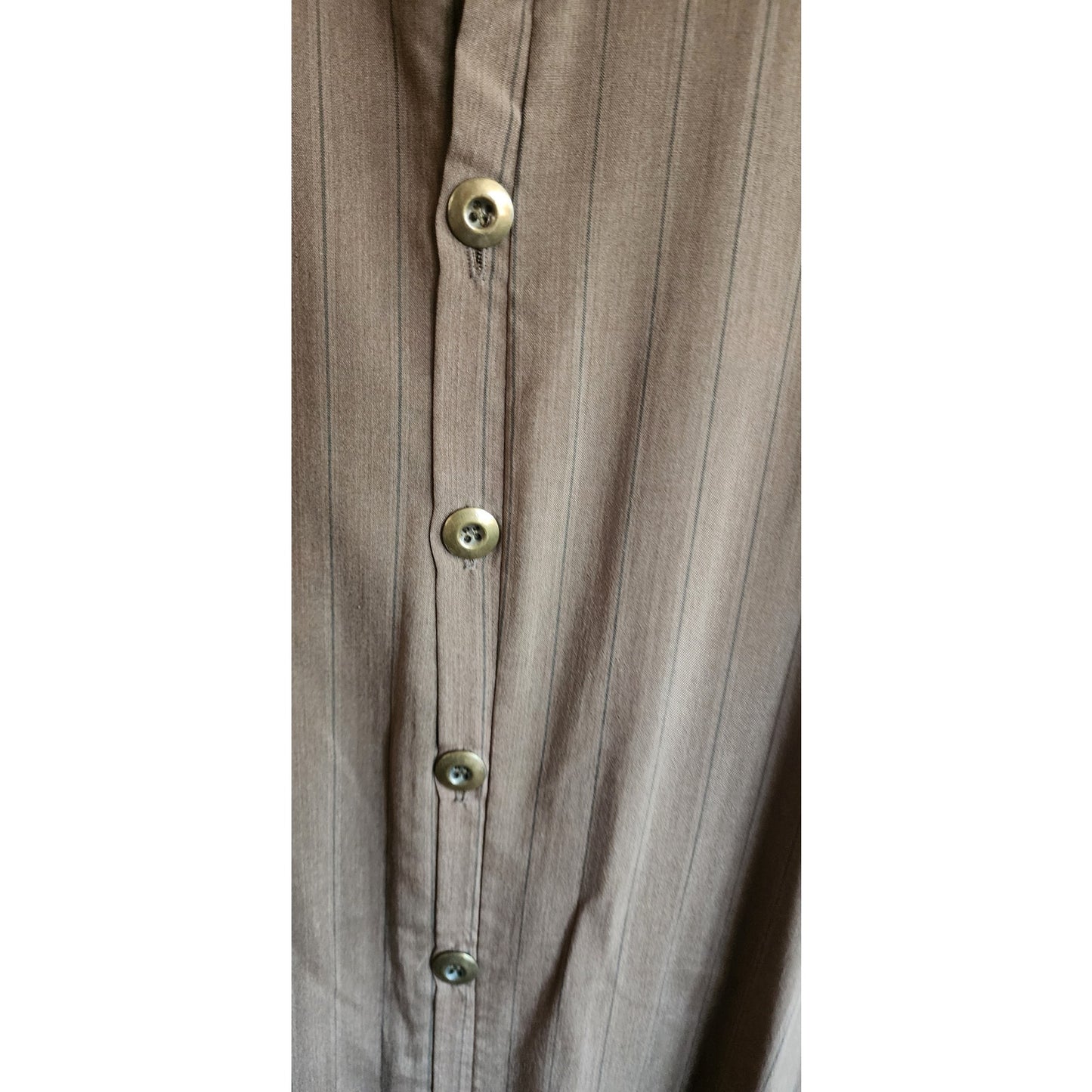 Vintage 2000s J Morgan Puett Dress in Brown Striped Silk