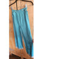 Vintage 30s Pants Top Set Play Suit Playwear Blue Silk, Silver Embroidery
