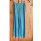 Vintage 30s Pants Top Set Play Suit Playwear Blue Silk, Silver Embroidery