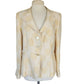Vintage 2000s Armani Collezioni Blazer Cream Gold Print Flax Silk Print / L
