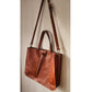 Vintage Alberto Bellucci Italian Leather Tote Messenger Tote Bag Brown Tan