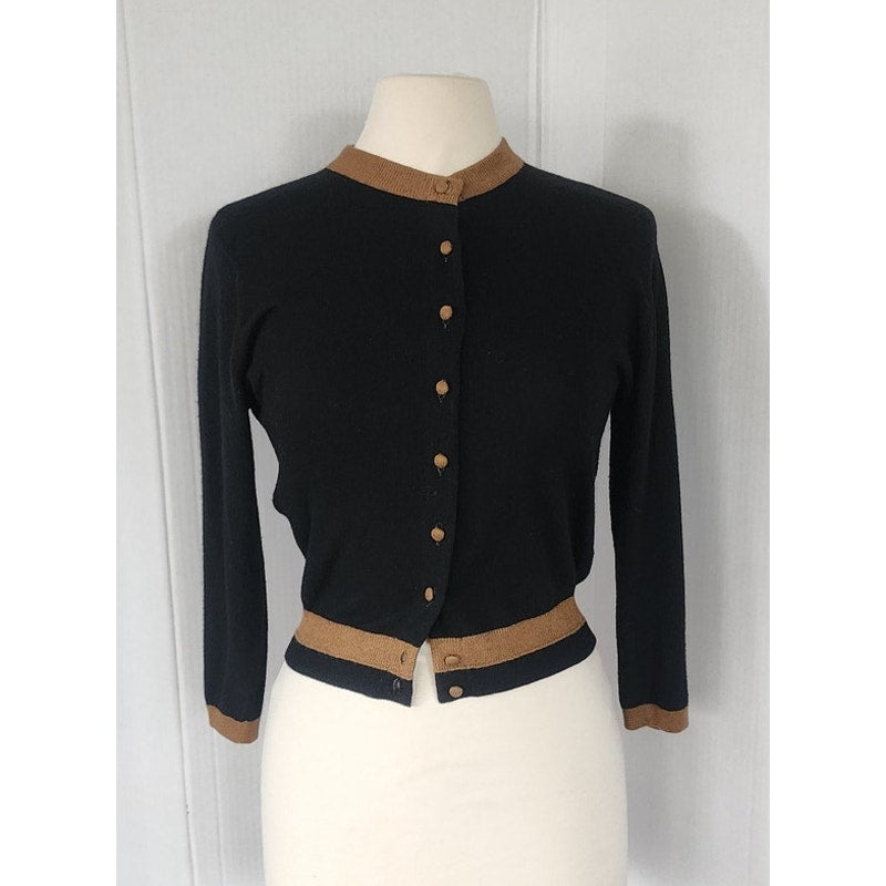 Vintage 50s Cashmere Cardigan Sweater Marshall Fields Ballantyne Scotland