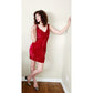 Vintage 90s Velvet Party Dress Burgundy Red Contempo Casuals