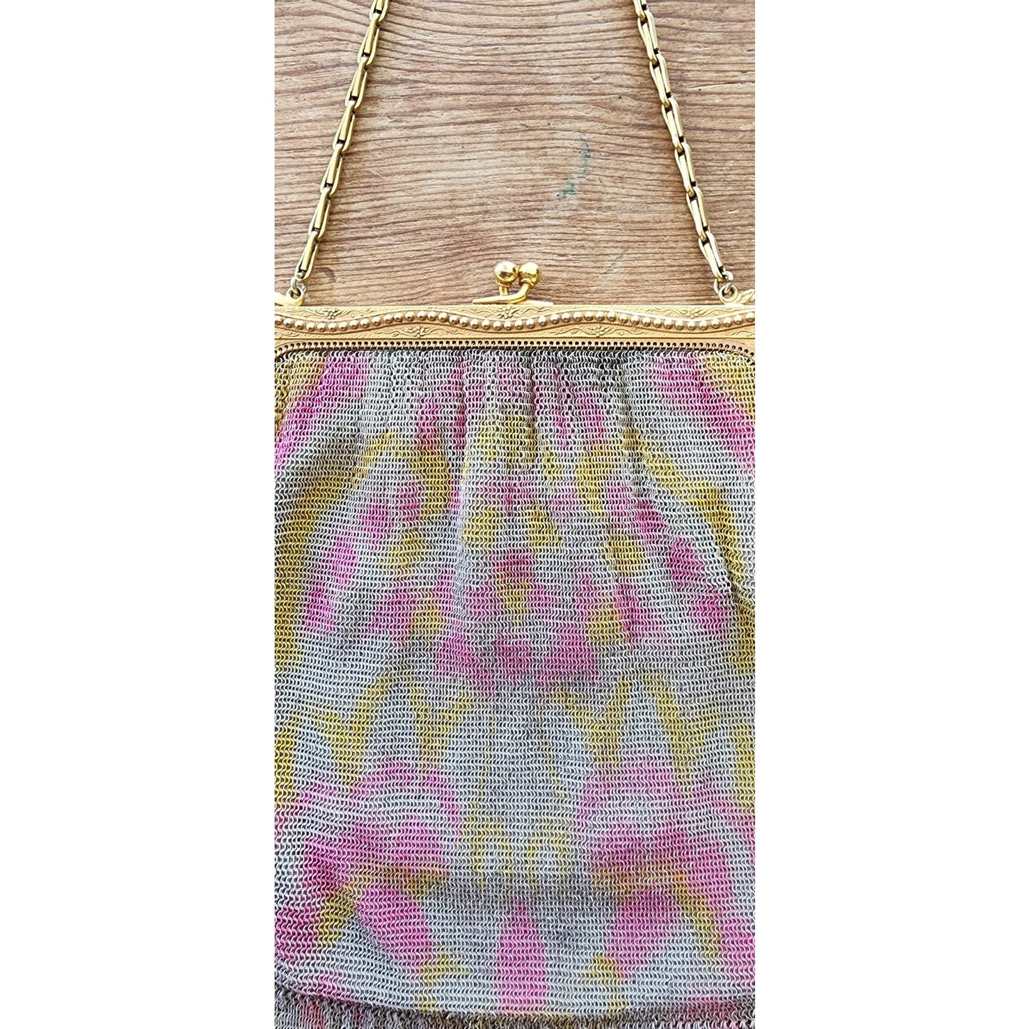 Antique Handbag Watercolor Mesh Edwardian Whiting Davis