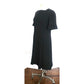 Vintage 1960s Sorelle Fontana Dress Black Rayon Crepe w/Pleated Fringe Italian Designer