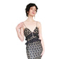 SELF PORTRAIT Evening Dress Aaliyah Organza Ruffled Black Guipure Lace Gown Spaghetti Straps