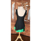 Vintage 90s Designer Summer Dress Raw Silk Black Green Victoria March Chicago