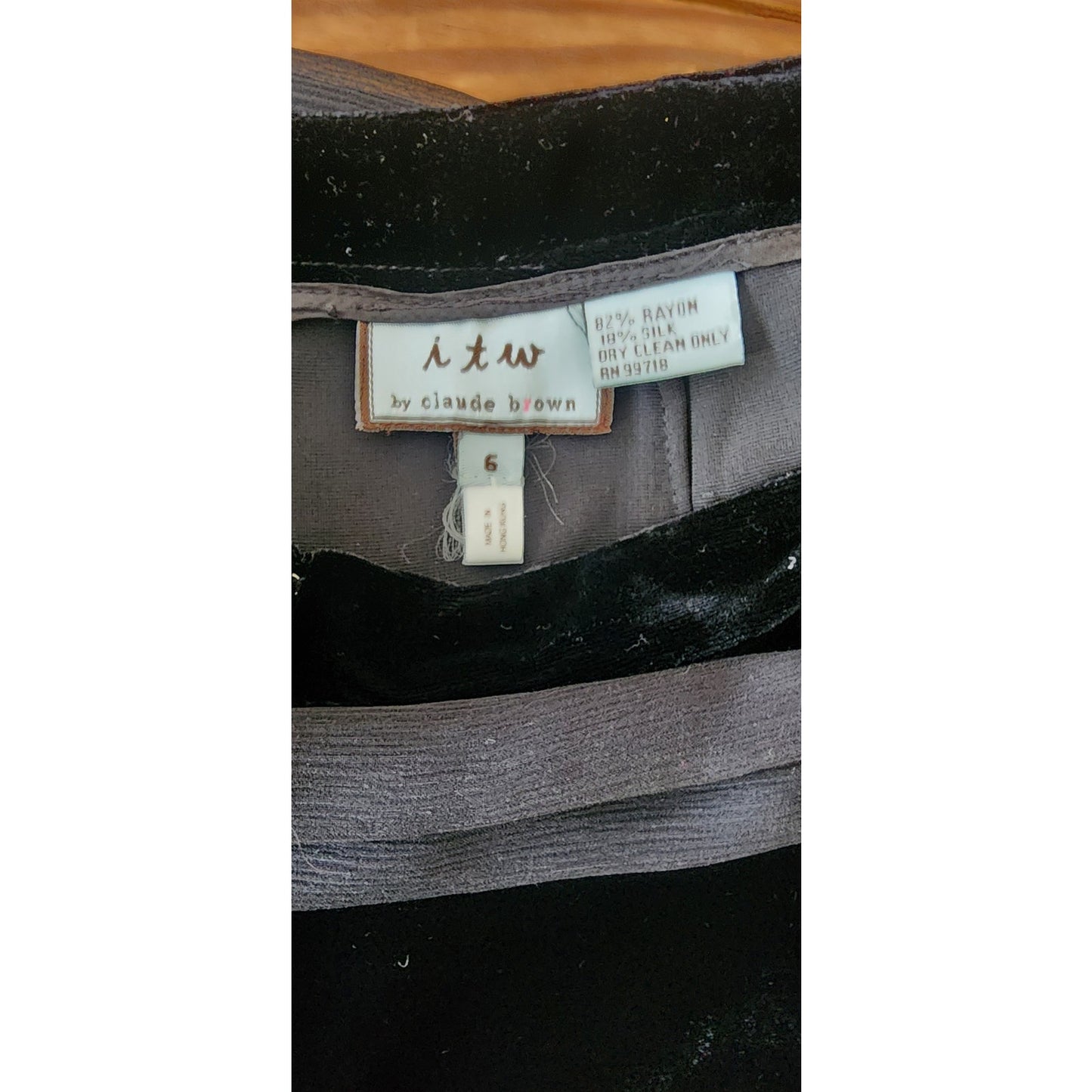 Vintage 2000s Wide Legged Pants Black Velvet w/Silk Tie Scarf Belt ITW Claude Brown / M