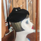 Vintage 1930s Hat Black Velvet Art Deco Modernist Avant Garde Austelle