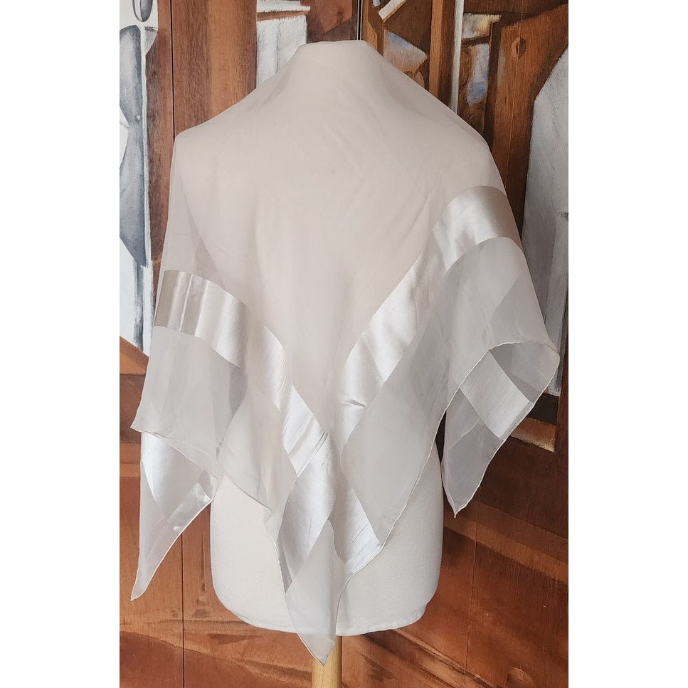 Vintage 50s Christian Dior COLIFICHETS Square Cream Silk Square Rare Museum Archive Piece