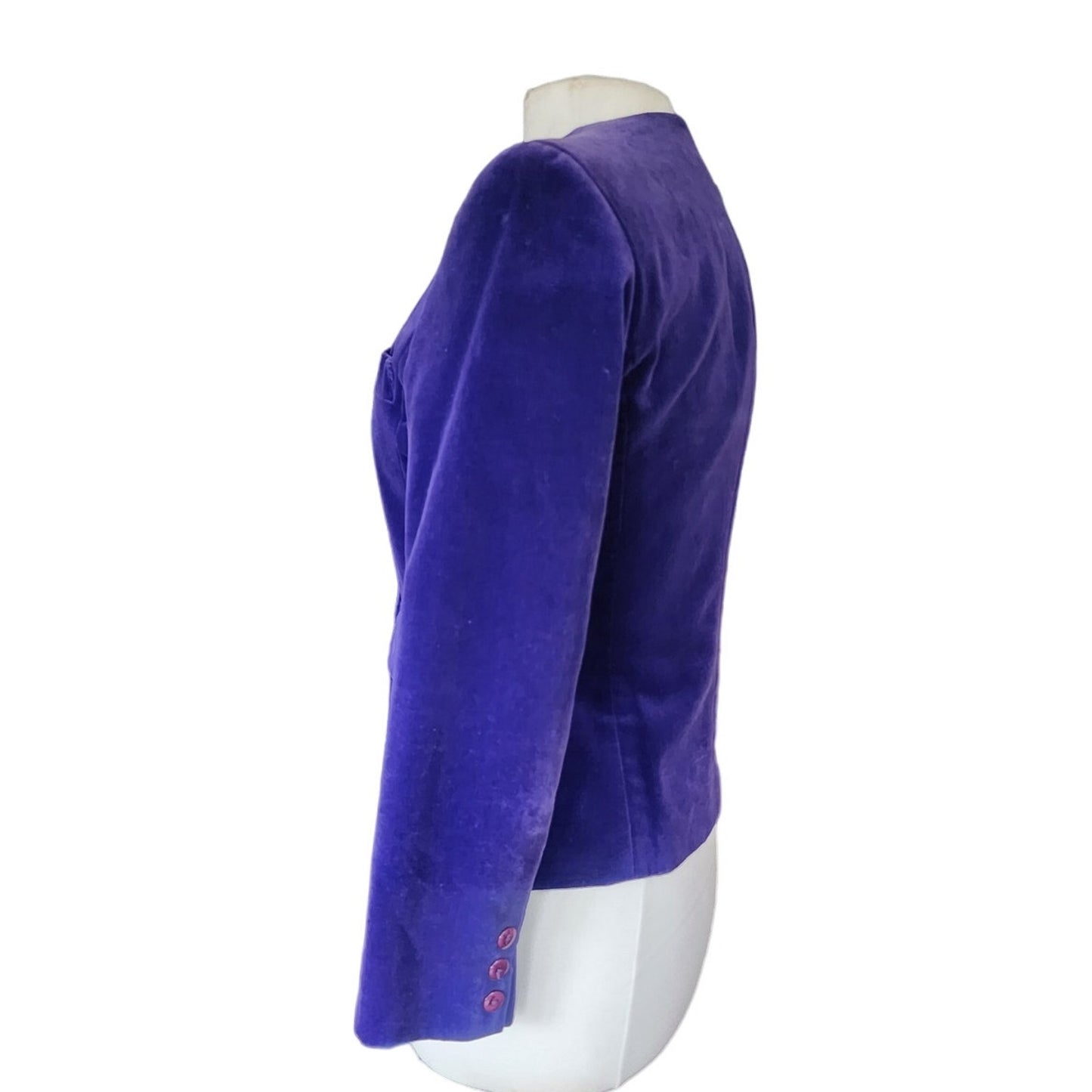 Vintage 80s Purple Velvet Blazer Fitted Jacket Daniel Niveau