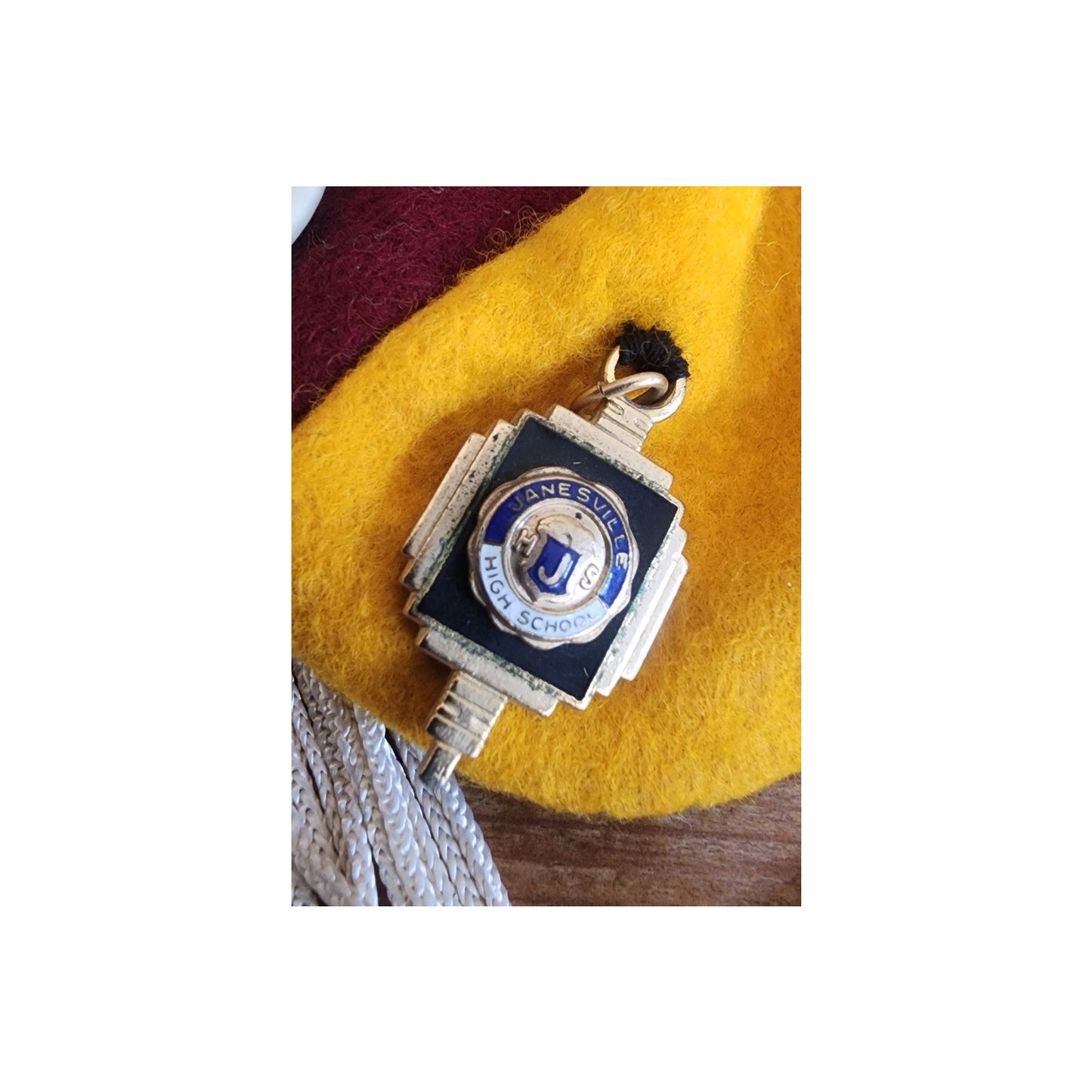 Vintage 1950s College Freshman Beanie "Dink" Cap Historical Pins
