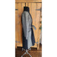 Vintage 90s Wool Coat + Skirt Set in ZigZag Stripe Grey Black / S