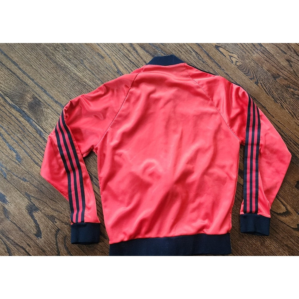 Vintage 1970s ADIDAS Track Jacket Red Black Mens Small