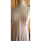 60s Pink Nylon Slip Dress w/Lace Knee Length Medium