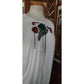 Vintage 1980s Holly Harp Top or Tunic Silk Jersey Embroidered Fruit Sequins Beaded Fringe