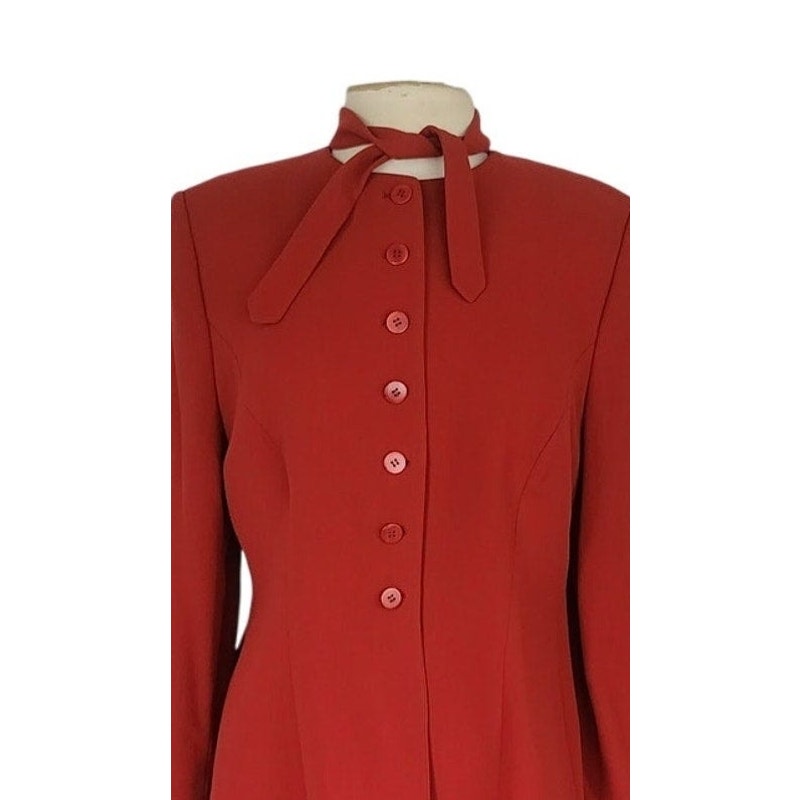 Vintage 90s Armani Black Label Blazer Rust Red Wool IT 50