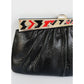 Vintage1980s Judith Leiber Bag Black Lizard w/Enamel Art Deco Panel