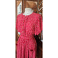 Vintage 1980s Sonia Rykiel Dress Red Polka Dot Rayon Short Sleeved Midi w/Belt