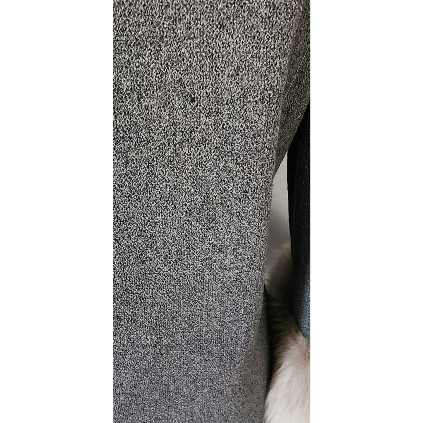 60s Gray Wrap Coat w/Cream Fox Fur Collar & Cuffs Gino Rossi