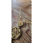 Vintage 70s Gold Necklace Spiral Disc Cascade Ancient Greek Style