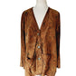 Vintage 90s Brown Suede Swing Jacket Paisley Print Giotti Firenze