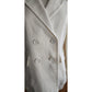 'S MAX MARA Double-breasted Pea Jacket in White Linen Blend