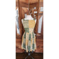 Vintage 40s 50s MCM Cotton Print Sun Dress Green Yellow Gingham Patchwork Rockabilly
