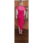 2018 Givenchy Runway Sample Dress Asymmetric Handkerchief Fuchsia Mesh Lace
