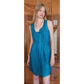 Vintage 2000s Chloe Party Dress Sleeveless Blue Silk Asymmetrical Tie NEW w/Tags