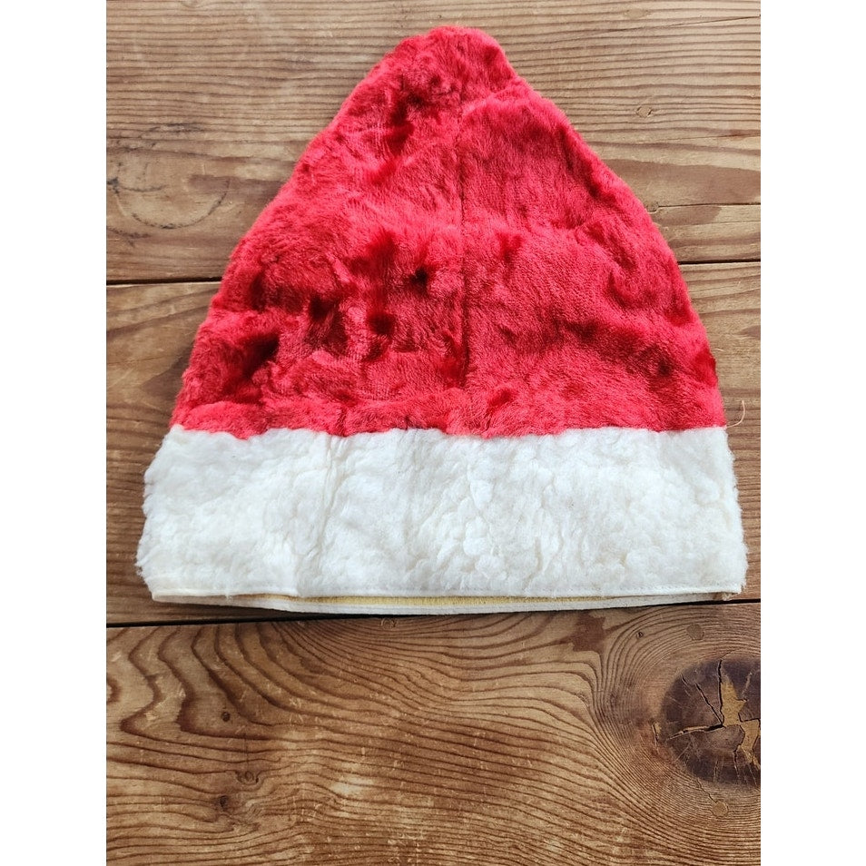 Vintage Santa Claus Costume Jacket Pants Hat Red Velvet