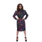 Vintage 1980s UNGARO Sac Dress Dark Floral Print Wool w/Sash Necktie / M