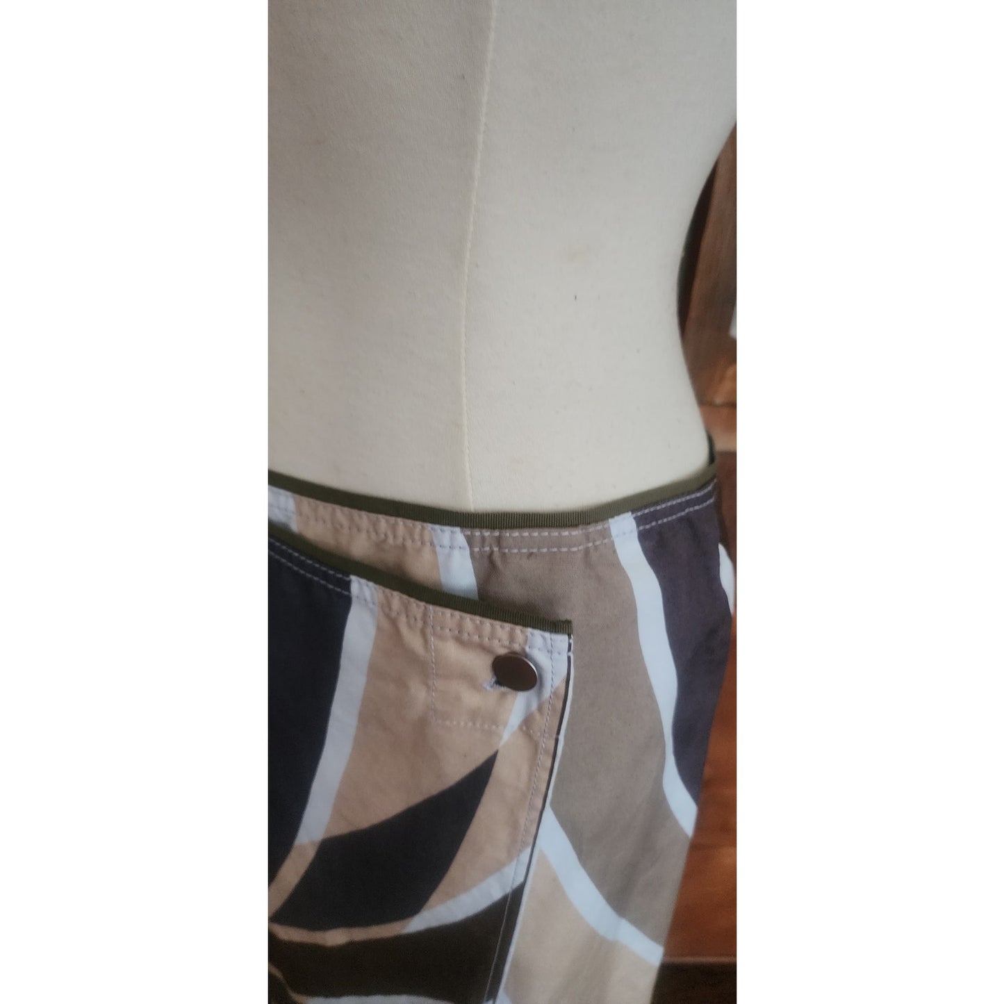 Vintage 2000s PRADA Sport Wrap Skirt Geometric Cotton Print Ugly Chic Linea Rossa M