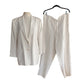 Vintage 1990s DKNY White Linen Pant Suit w/Drawstring Waist / M - L