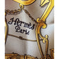 Vintage 90s Hermes Silk Scarf Equestrian Carre 90 Gray Gold l'Instruction du Roy