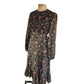 Vintage 70s Floral Print Boho Dress Long Sleeves Leslie J / M