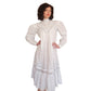 Vintage 80s Ceegee Sue Wong White Cotton Lace Dress Festival Boho Victorian Puff Sleeve