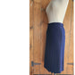 Vintage 40s Skirt Navy Blue Wool Side Pleats