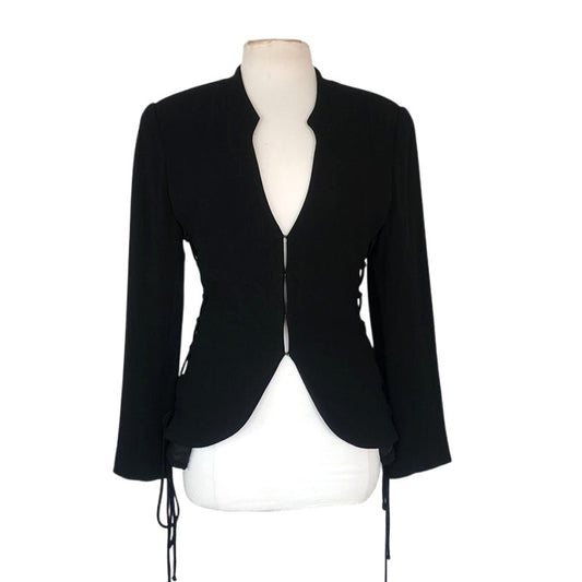 Vintage 90s Zelda Blazer Black w/Corset Lace Sides / M