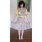 40s Saybury Paisley Rayon 2 Pc Dress &amp; Jacket Set with Yellow Sleeves &amp; Belt