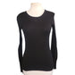 Vintage 90s CHANEL Sweater Black Cotton Long Sleeve Top CC Logo / FR 40