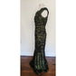 Vintage 2000s M for Missoni Evening Dress Green Black Lace Off the Shoulder / M