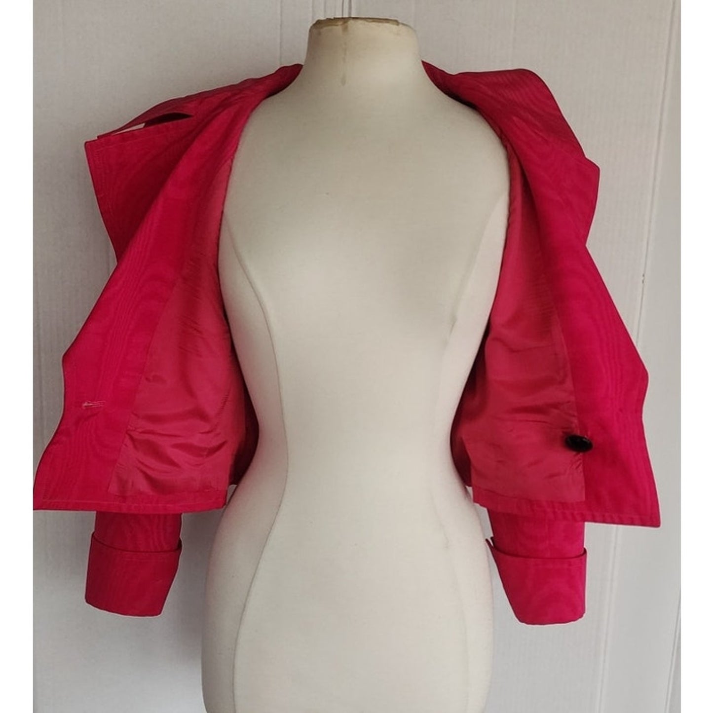 Vintage 1990s YSL Saint Laurent Blazer Pink Fuschia Silk Rive Gauche
