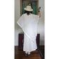 Vintage 70s White Maxi Dress Openwork Crochet Bridal Dress w/Capelet