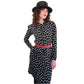 Vintage 1979 Yves Saint Laurent Skirt Suit Heart Print Silk Black White / S