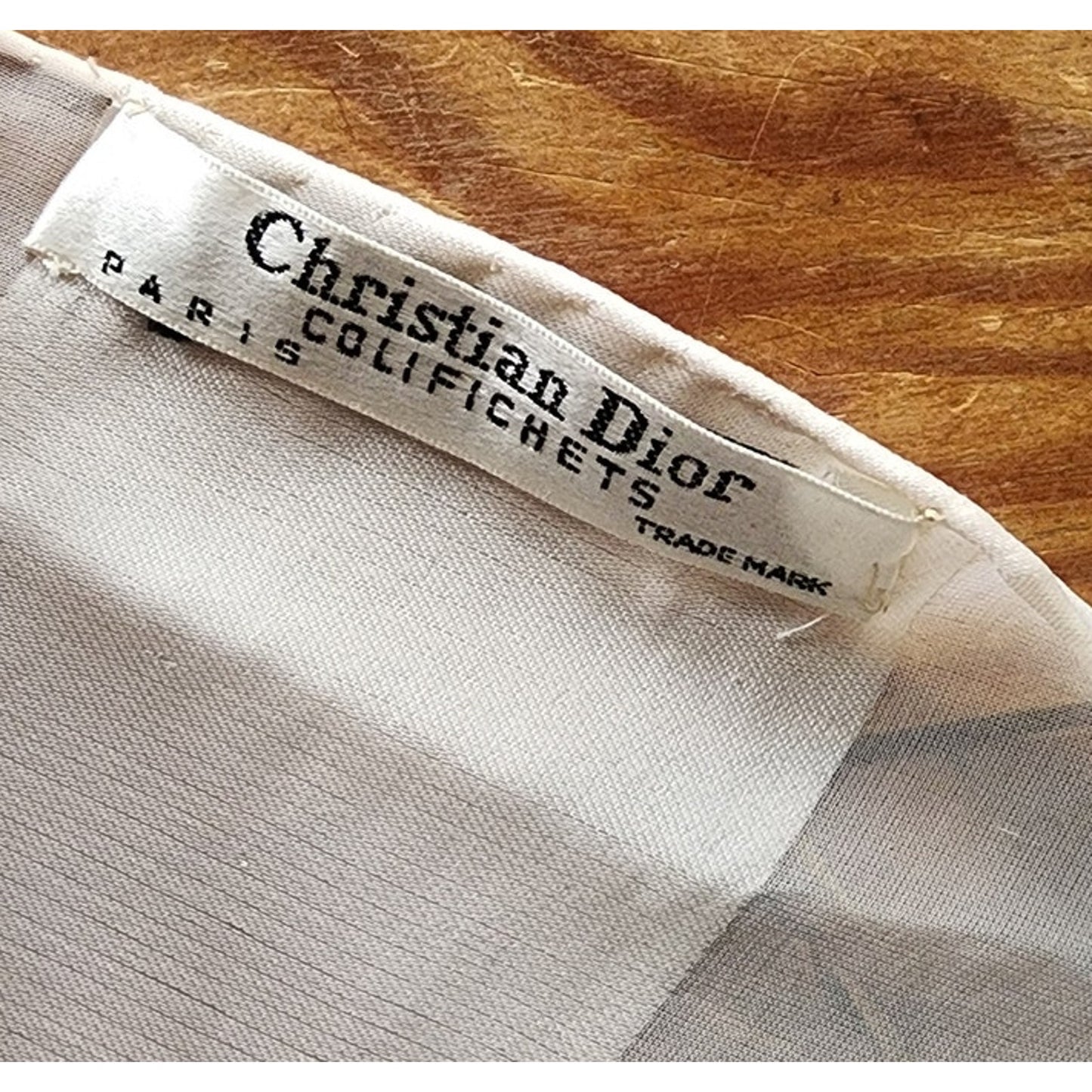 Vintage 50s Christian Dior COLIFICHETS Scarf Square Cream Silk Rare Archival Design
