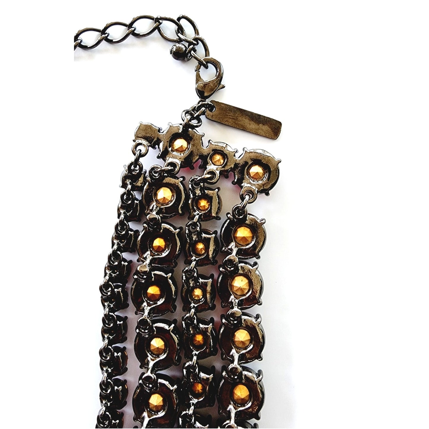 Vintage Oscar de La Renta Necklace Crystal Beads Red Purple  2000s Y2K