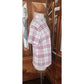 Vintage 2000s Burberry Golf Shirt Polo Top Preppy Plaid V Neck Short Sleeve White Red